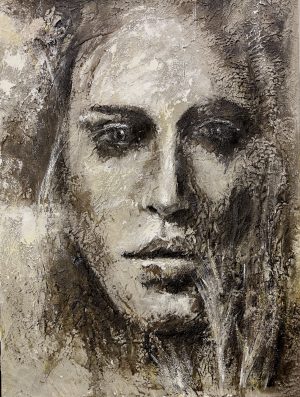 rastro interior 80x60 cm tecnica mixta acrilicos