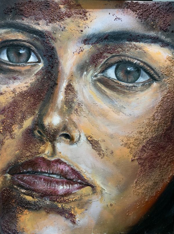 rostro imperfecto 80x60 tecnica mixta