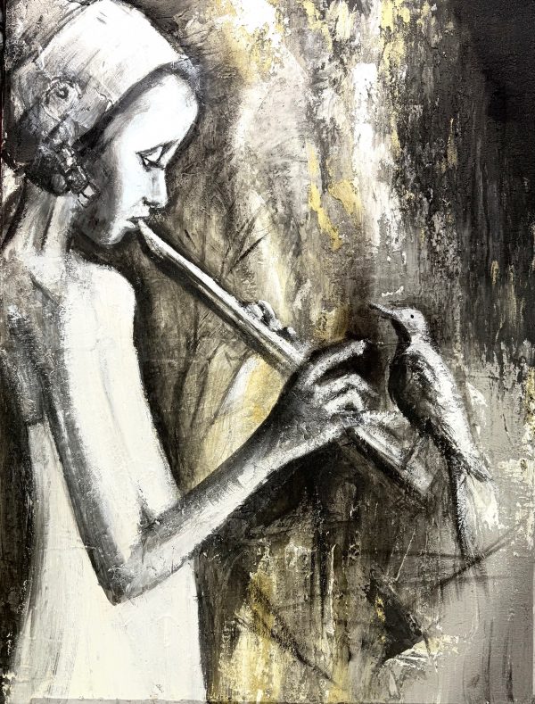 aliento al amanecer obra 60x80 acrilico sobre fondo organico