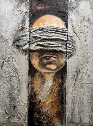 el peso de lo invisible 80x60 cm acrilico en tecnica mixta